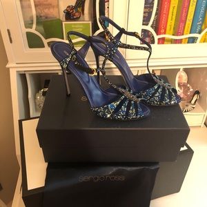 Sergio Rossi Crystal Embellished Heels, Sz 39, New